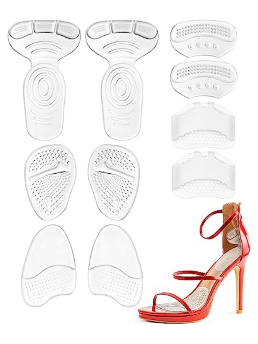 Gel Shoe Inserts Set High Heel Comfort Pads Women Shoe Filler